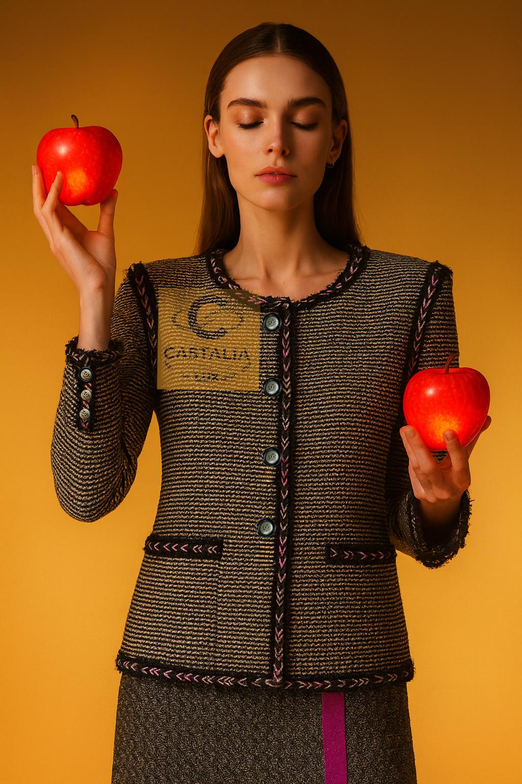 CHANEL Iridescent Black Lesage Tweed Jacket 42 FR For Sale 2
