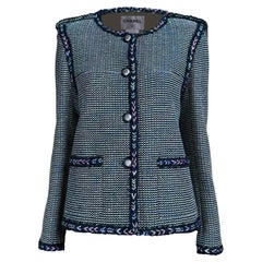CHANEL Iridescent Black Lesage Tweed Jacket 42 FR