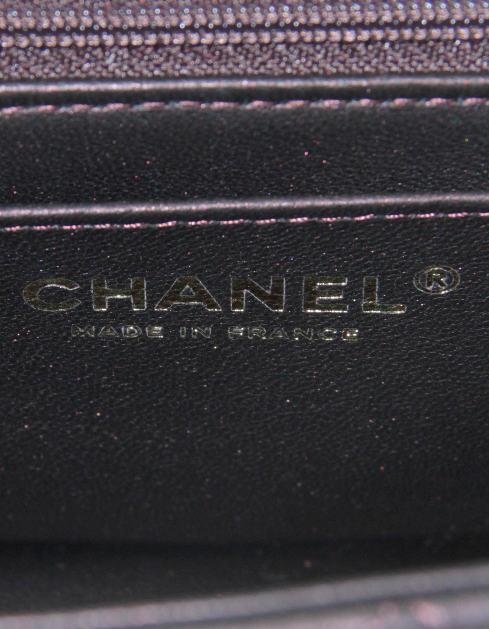 Women's Chanel Iridescent Burgundy Lambskin Quilted Mini Top Handle Rectangular Flap Bag