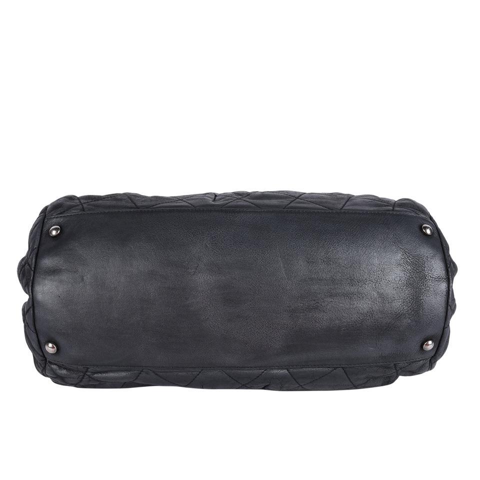 Chanel Iridescent Calfskin Quilted Bowling Bag Black In Good Condition For Sale In Salt Lake Cty, UT