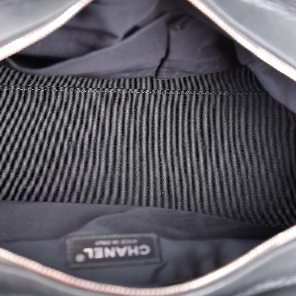 Chanel Iridescent Calfskin Quilted Bowling Bag Black For Sale 1