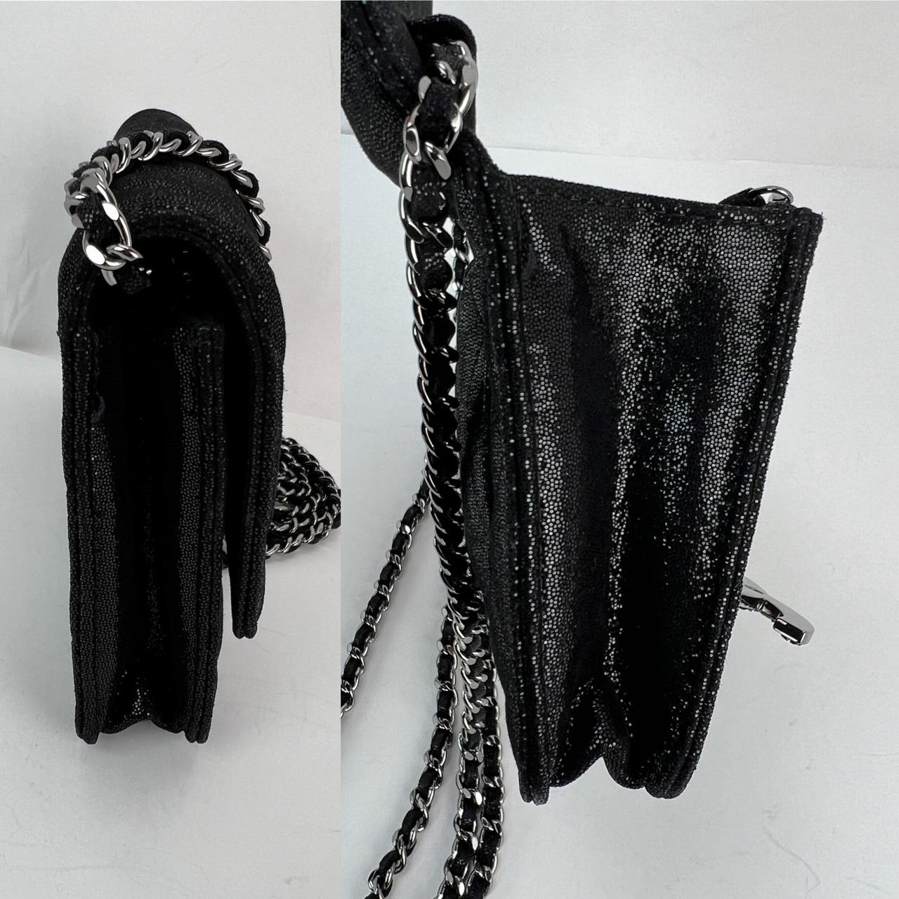 Black Chanel Iridescent Caviar Crystal Quilted Wallet on a Chain Clutch Bag