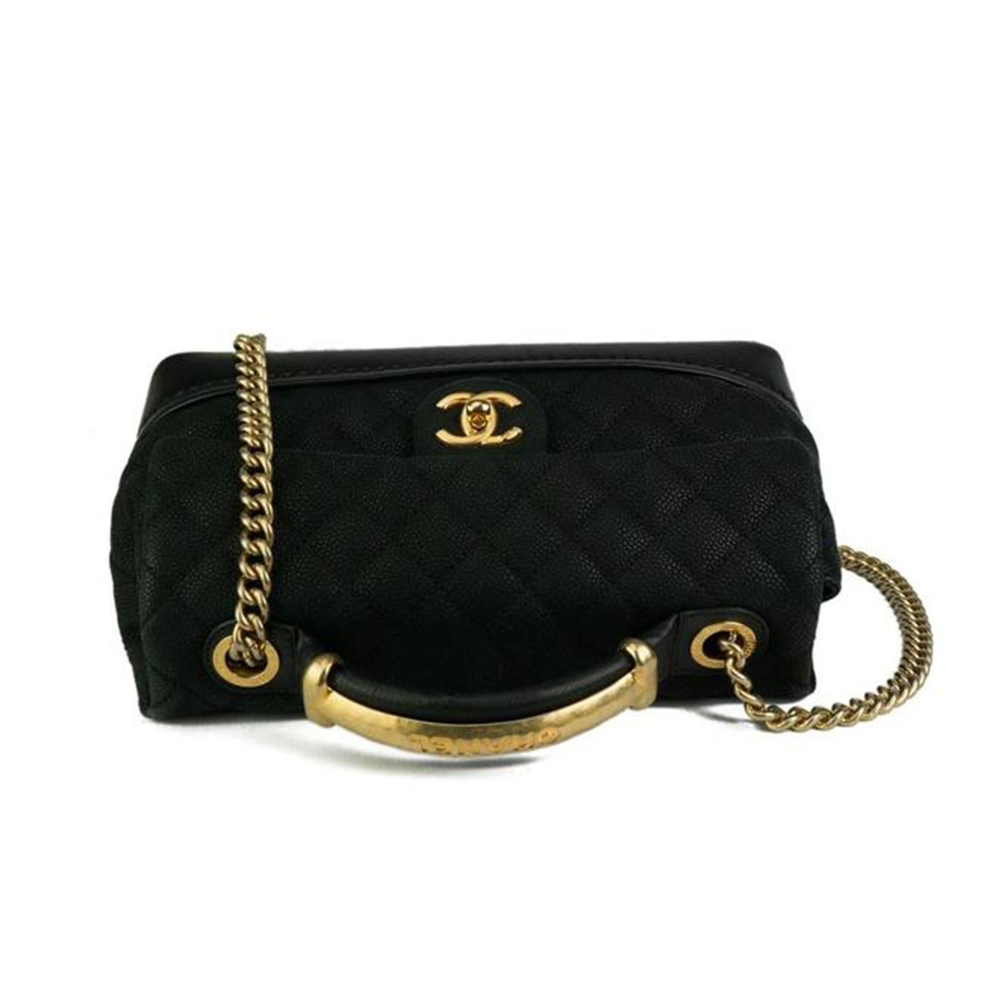 Chanel 2013 Cruise Classic Caviar Kelly Top Handle Crossbody Classic Flap Bag en vente 1
