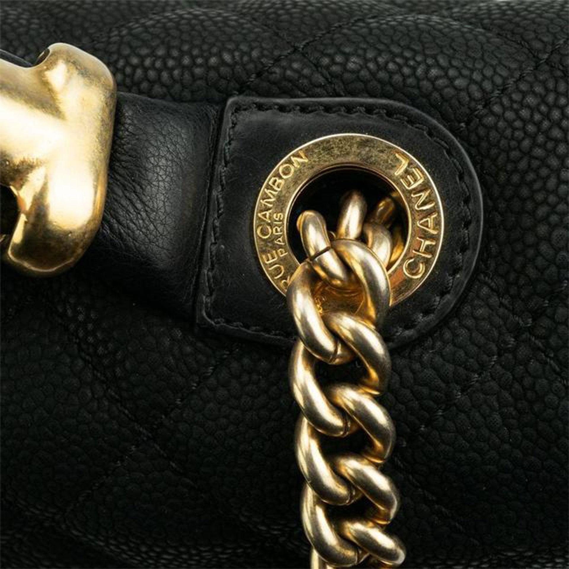 Chanel 2013 Cruise Classic Caviar Kelly Top Handle Crossbody Classic Flap Bag en vente 4