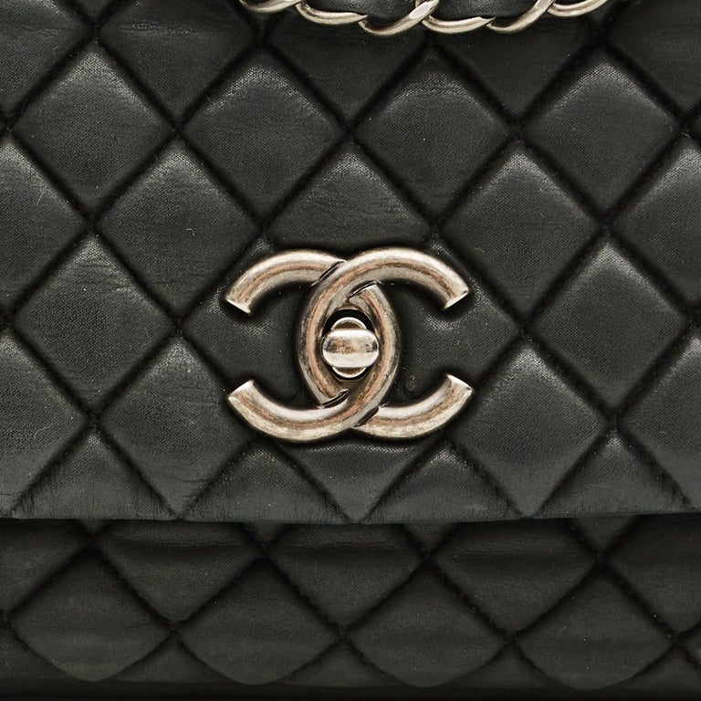 Chanel Iridescent CC Black Calfskin Quilted Large Bubble Flap Bag (2012)