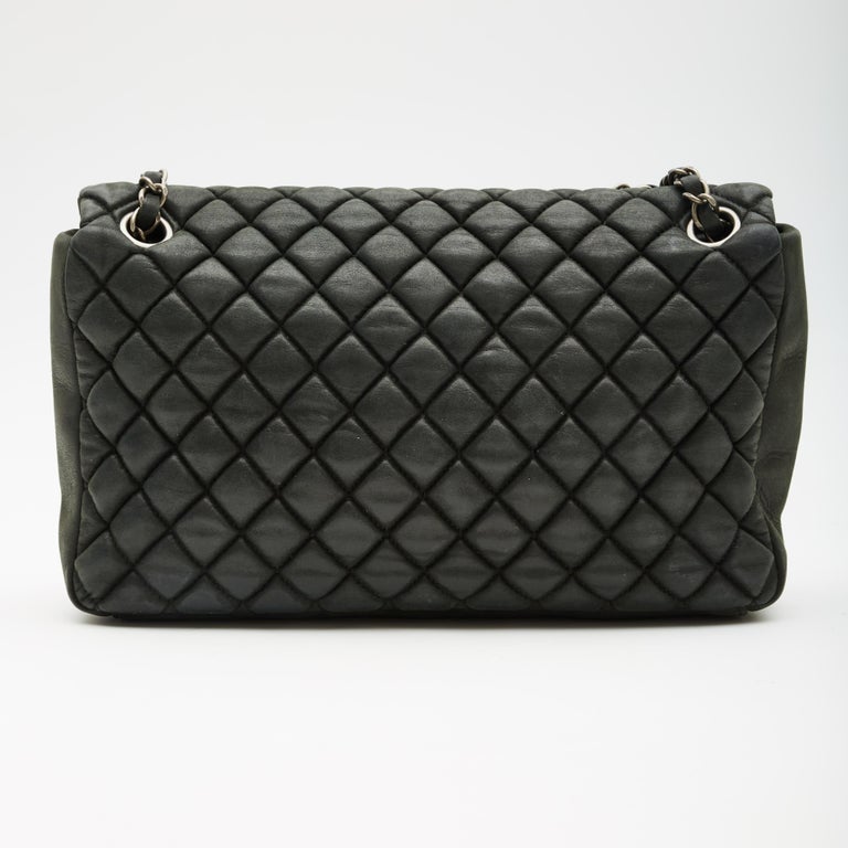 Chanel Iridescent CC Black Calfskin Quilted Large Bubble Flap Bag (2012)