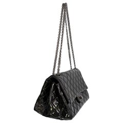 CHANEL iridescent green patent 2.55 REISSUE 226 DOUBLE WIDE FLAP Bag