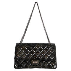 CHANEL iridescent green patent 2.55 REISSUE 226 DOUBLE WIDE FLAP Bag