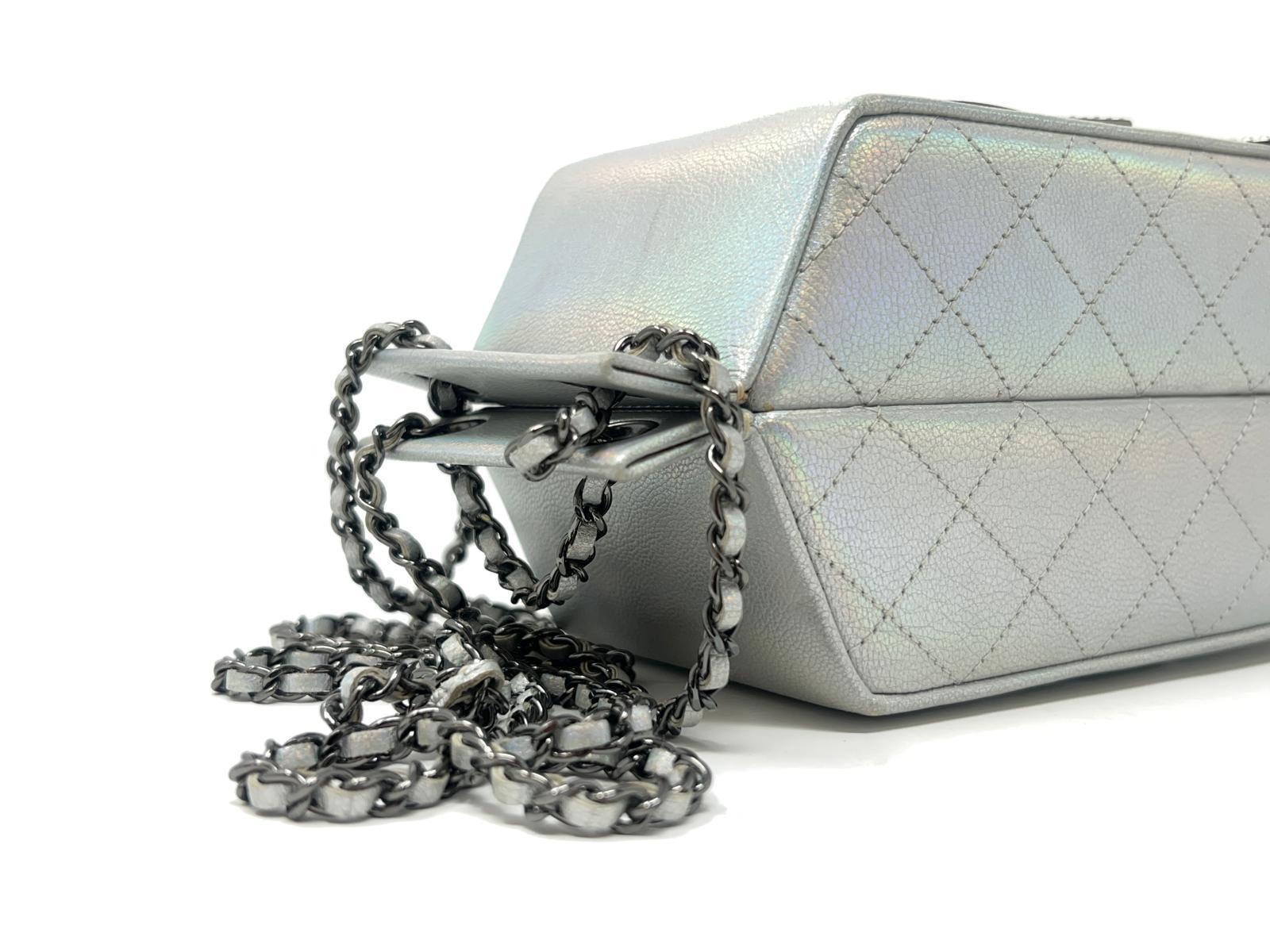 Chanel Iridescent Lait de Coco Milk Carton Bag Ruthenium Hardware 2014 For Sale 8