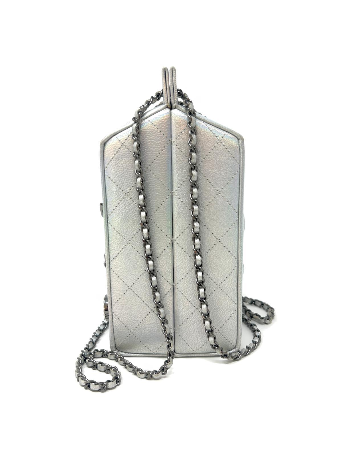 Chanel Iridescent Lait de Coco Milk Carton Bag Ruthenium Hardware 2014 For Sale 4