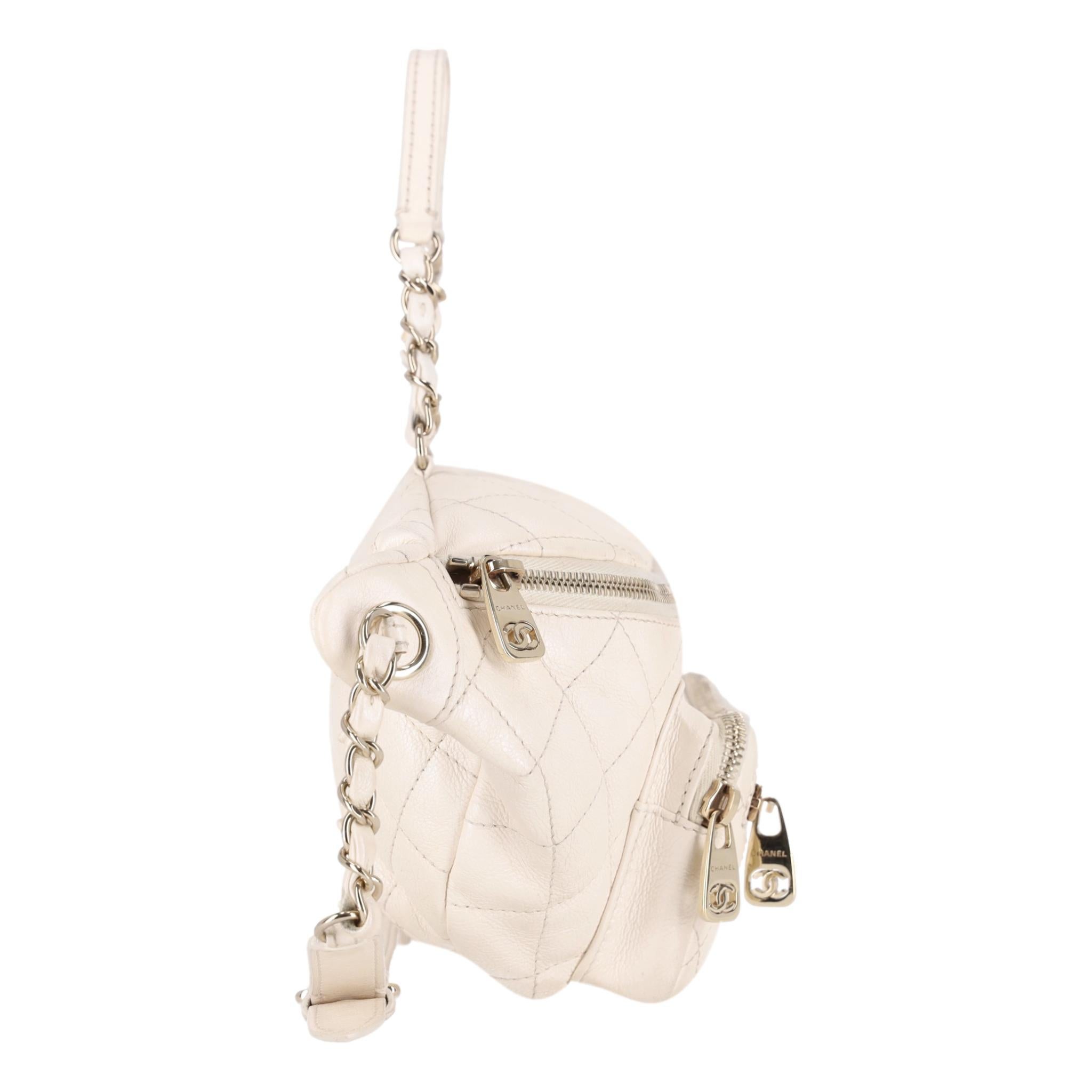 Beige Chanel Iridescent Leather All About Waist Belt Bag For Sale