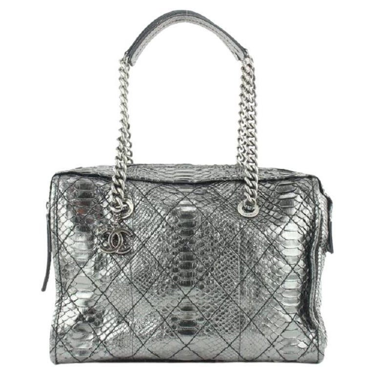 Chanel Silver Bag - 1,152 For Sale on 1stDibs  silver chanel bag, chanel  handbag silver chain, chanel black bag silver chain