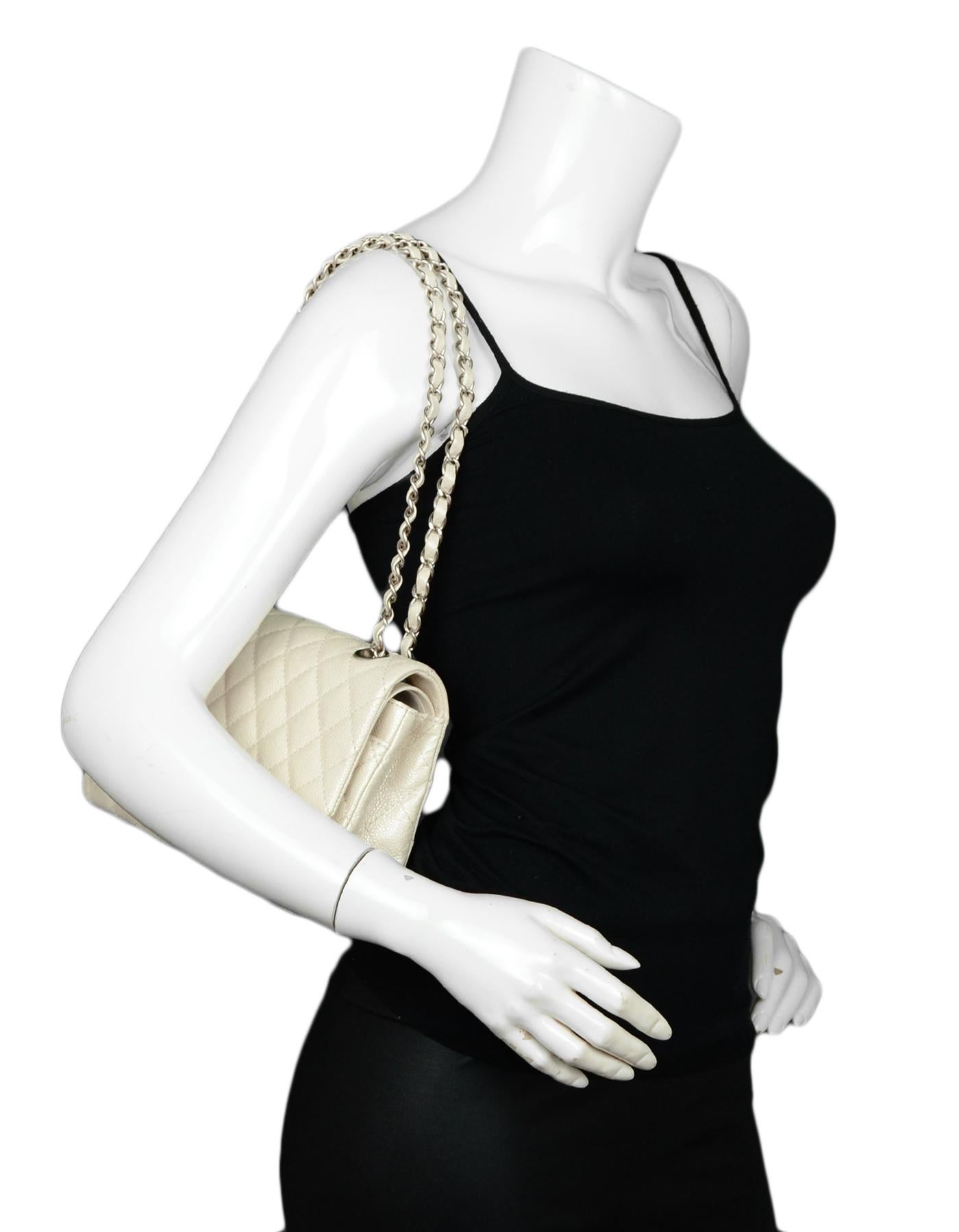 Chanel Iridescent Pearl Caviar Leather Quilted Medium 10
