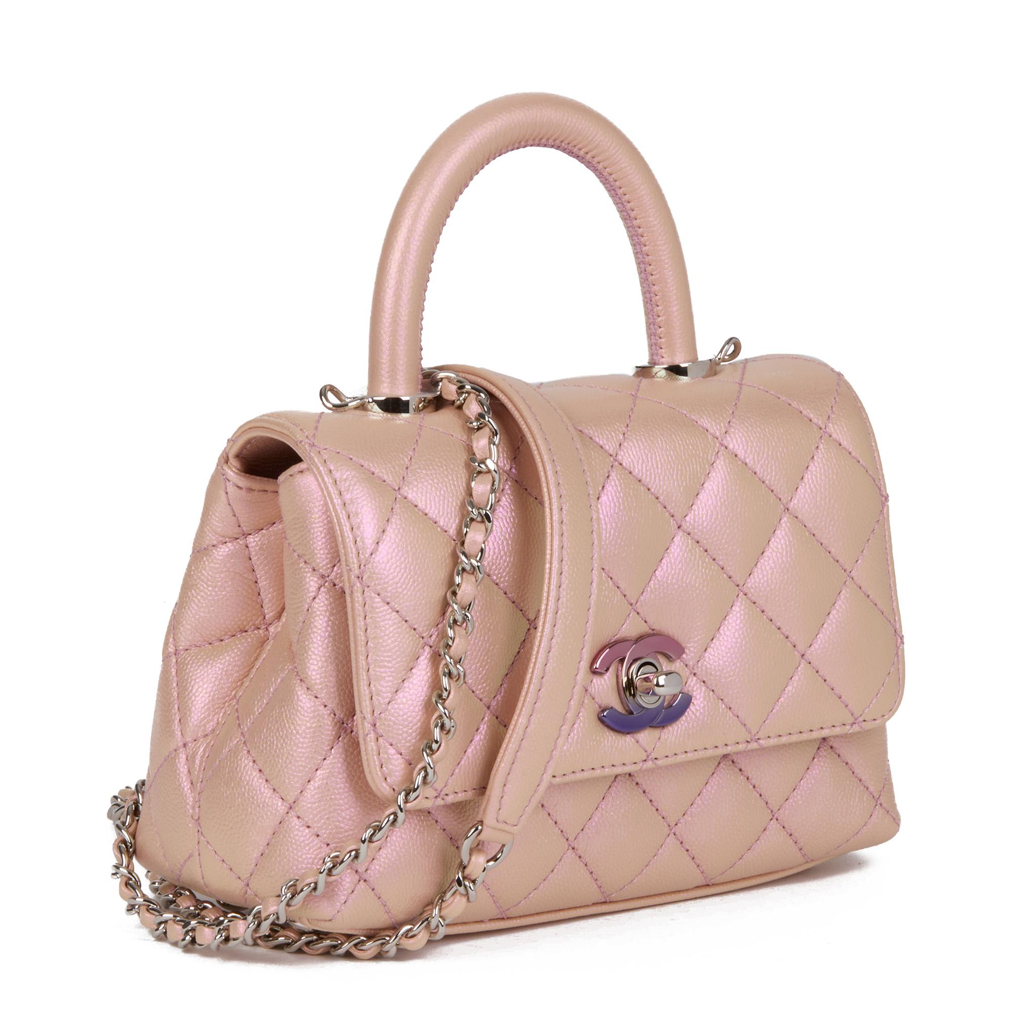 Chanel Iridescent Pink Quilted Caviar Leather Mini Coco Top Handle

Product Details
Xupes Ref: HB4503
Brand: Chanel
Model: Mini Coco Top Handle
Type: Top Handle, Shoulder, Crossbody
Serial Number: UTKTHPE6
Age: 2021
Accompanied By: Chanel Dust Bag,