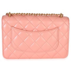 Chanel Iridescent Pink Quilted Lambskin CC Wallet On Chain