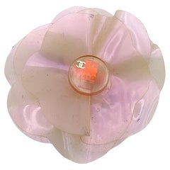 Chanel Iridescent Plastic Camelia Flower Camellia Pin Brooch