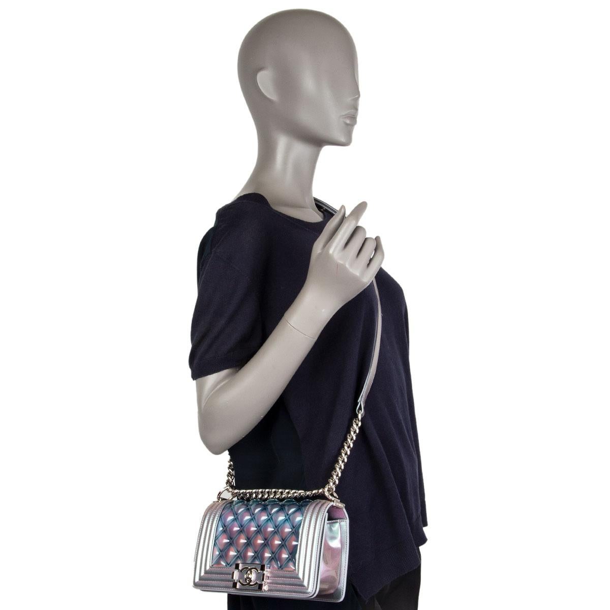 CHANEL irisierende lila WATER BOX SMALL Umhängetasche Mermaid PVC 4