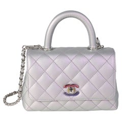 Chanel Iridescent Quilted Caviar Extra Mini Coco Top Handle