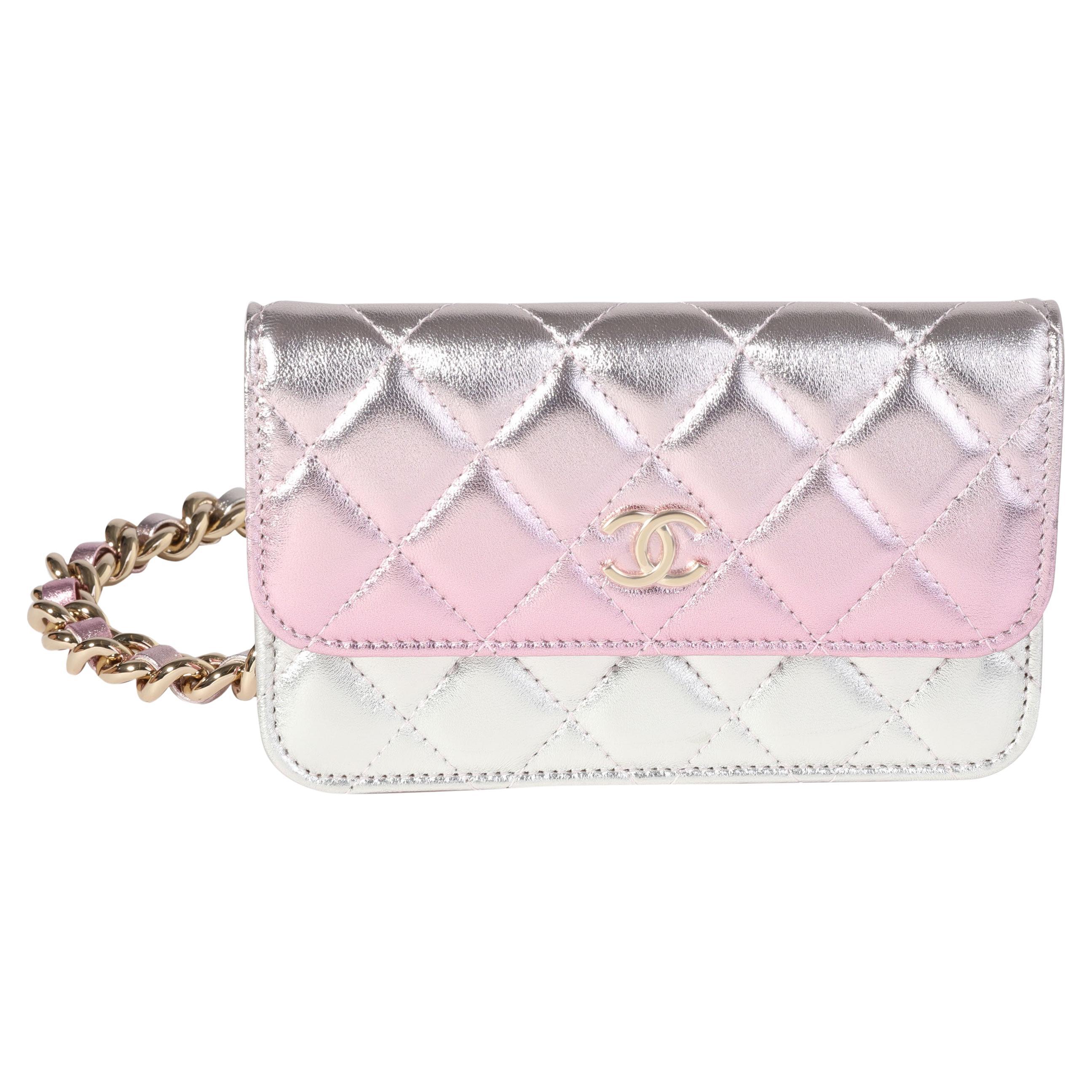 Chanel Iridescent Quilted Lambskin Coco Punk Flap Clutch with Chain