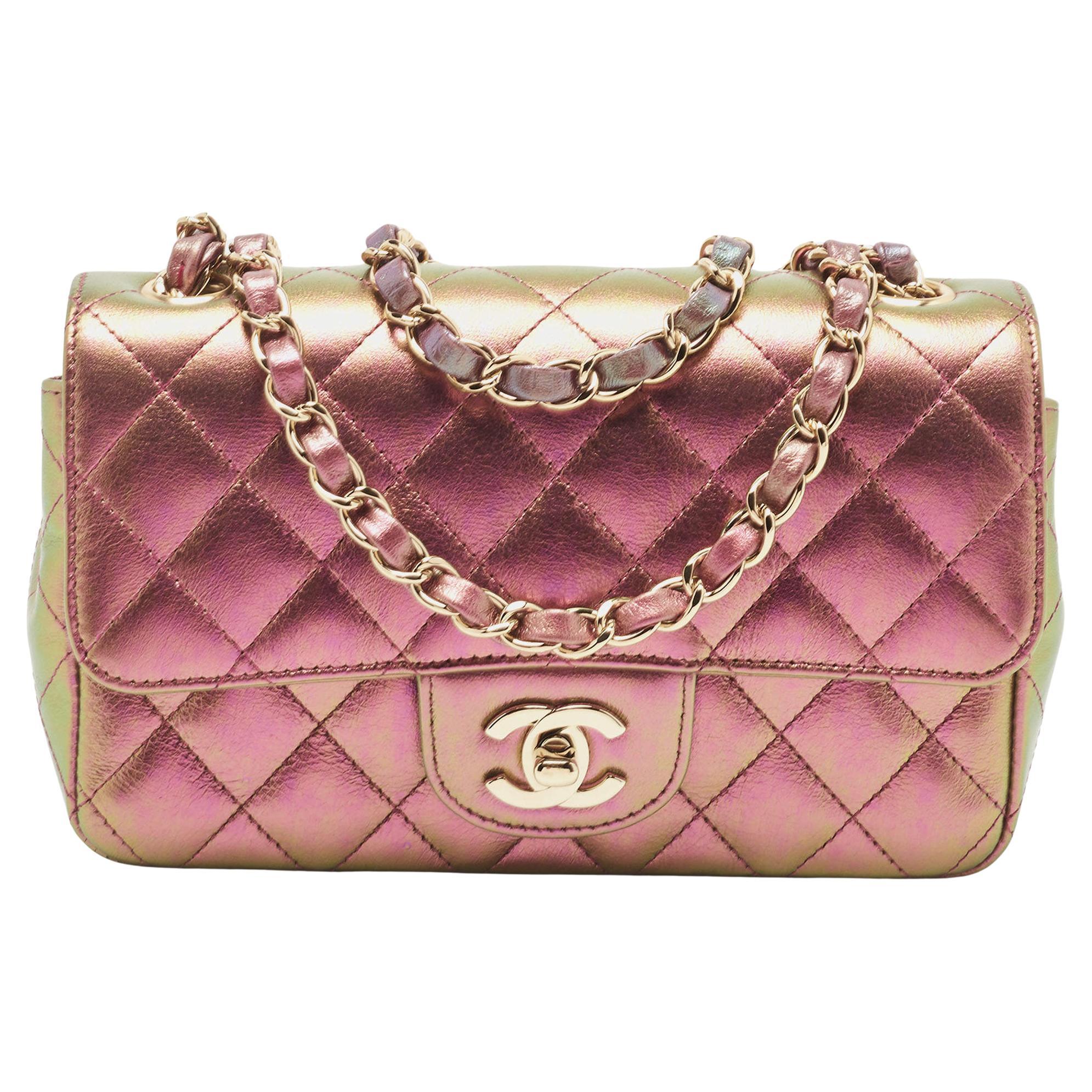 Chanel Iridescent Quilted Leather New Mini Classic Flap Bag