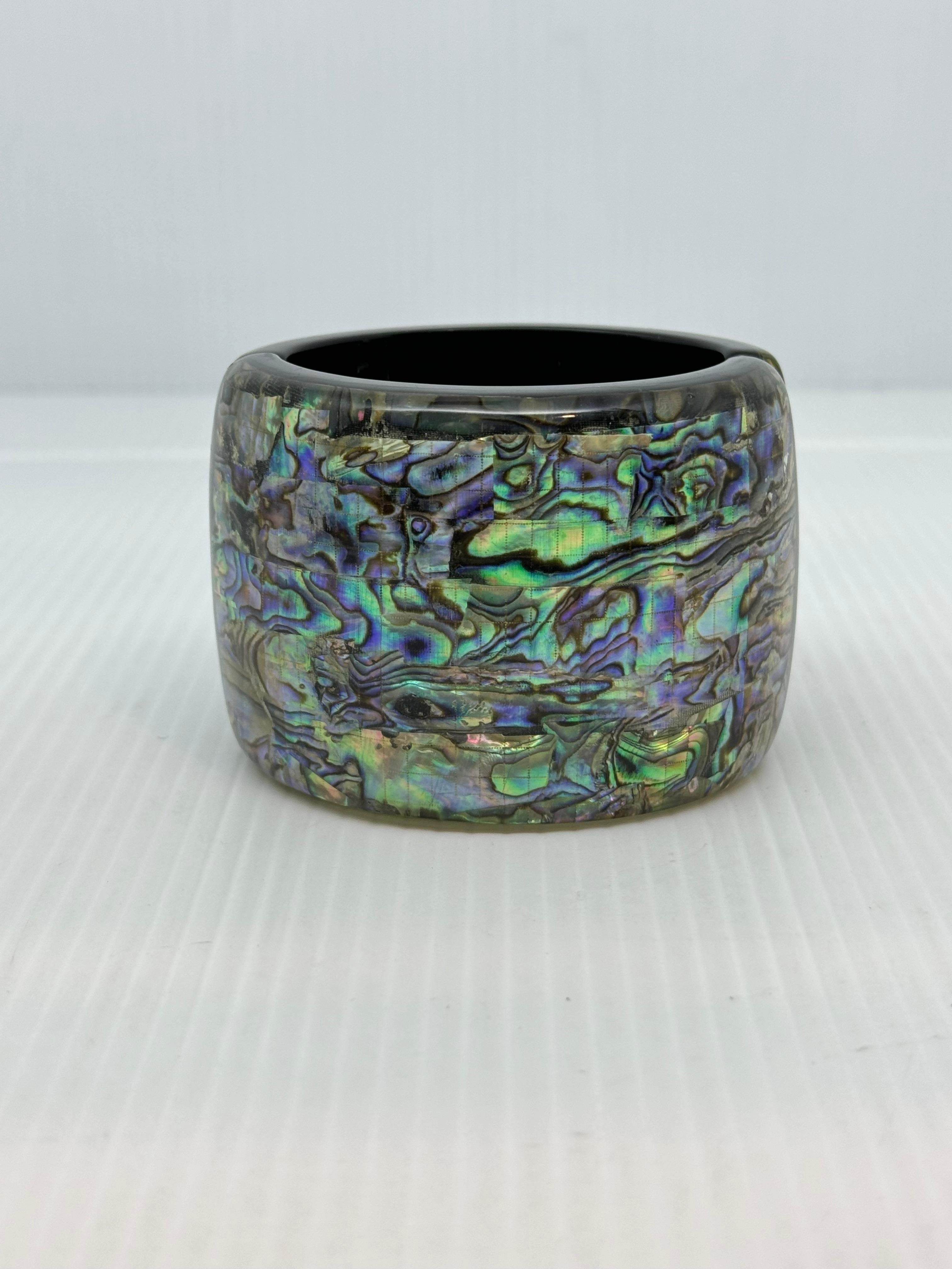 Chanel Iridescent Resin Large Bangle For Sale 3