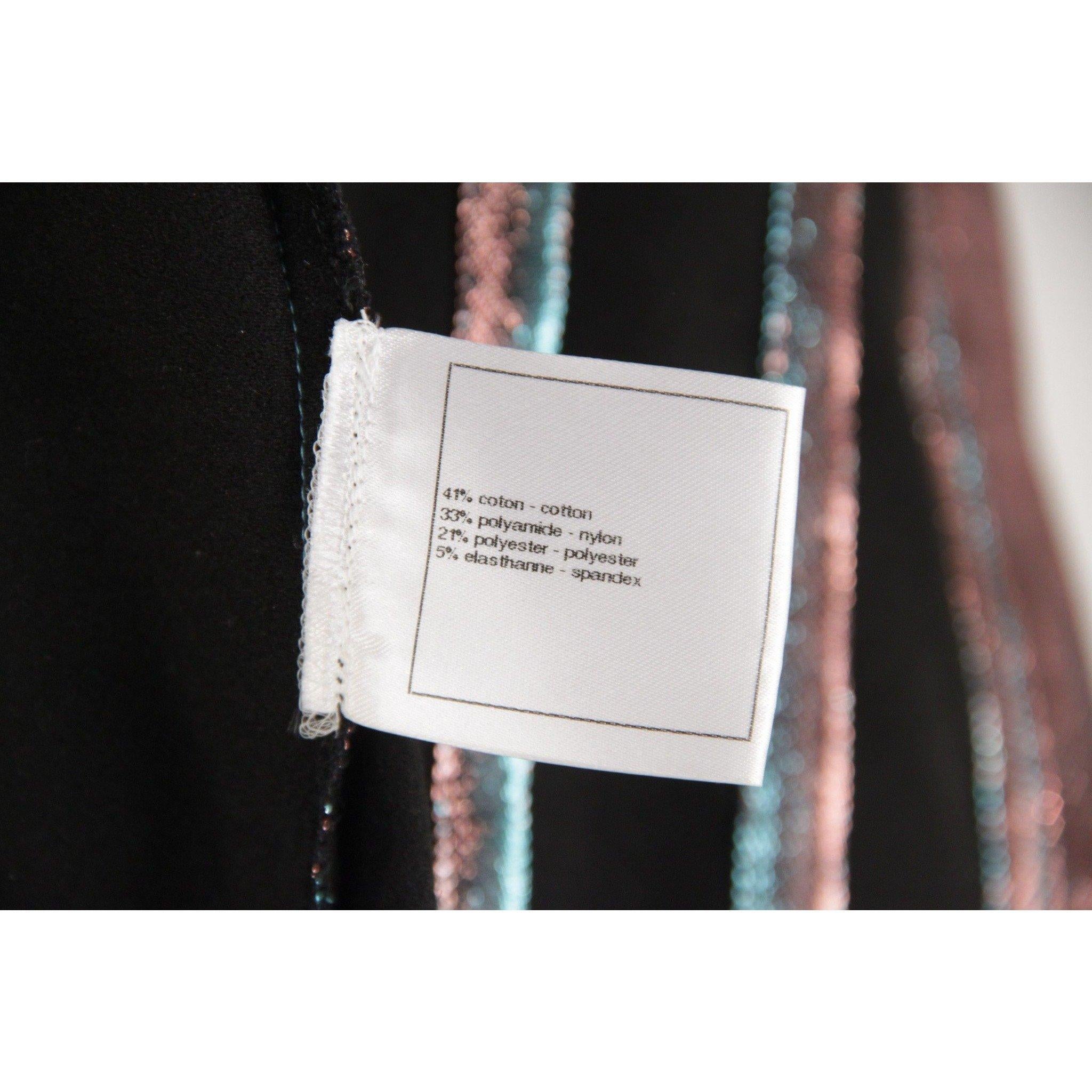 Women's Chanel Iridescent Changing Lame Short Sleeve Jacket Zip Front Top Size 40