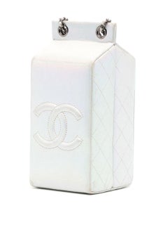 Chanel Iridescent Silver Lait de Coco Milk Carton Bag