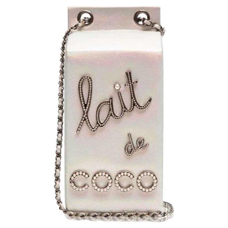 Chanel Iridescent Silver Lait De Coco Milk Carton Bag at 1stDibs