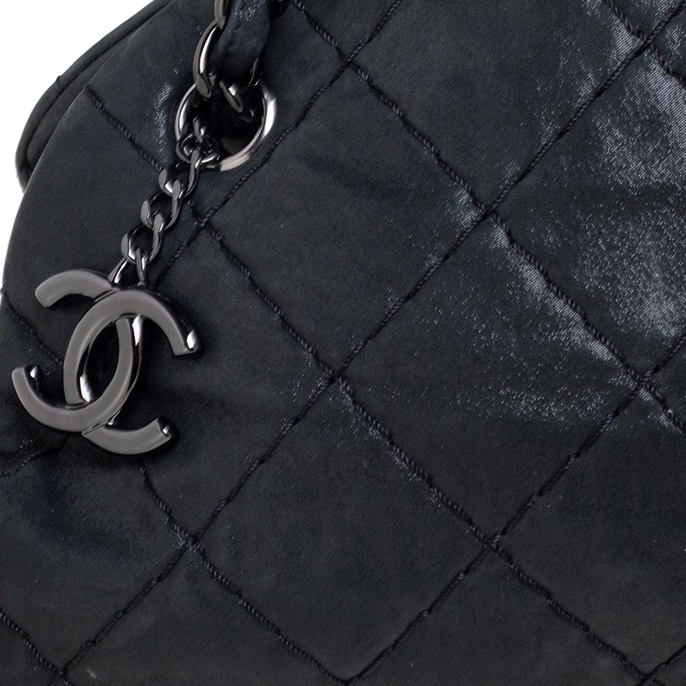 Chanel Iridescent Wild Stitch Quilted Leather Small Just Mademoiselle Bowler Bag 4