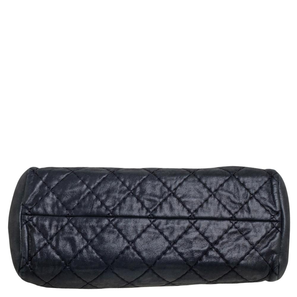 Chanel Iridescent Wild Stitch Quilted Leather Small Just Mademoiselle Bowler Bag In Good Condition In Dubai, Al Qouz 2