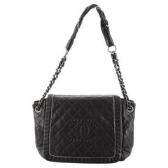 Chanel Istanbul Accordion Flap Bag Quilted Aged Leather Small