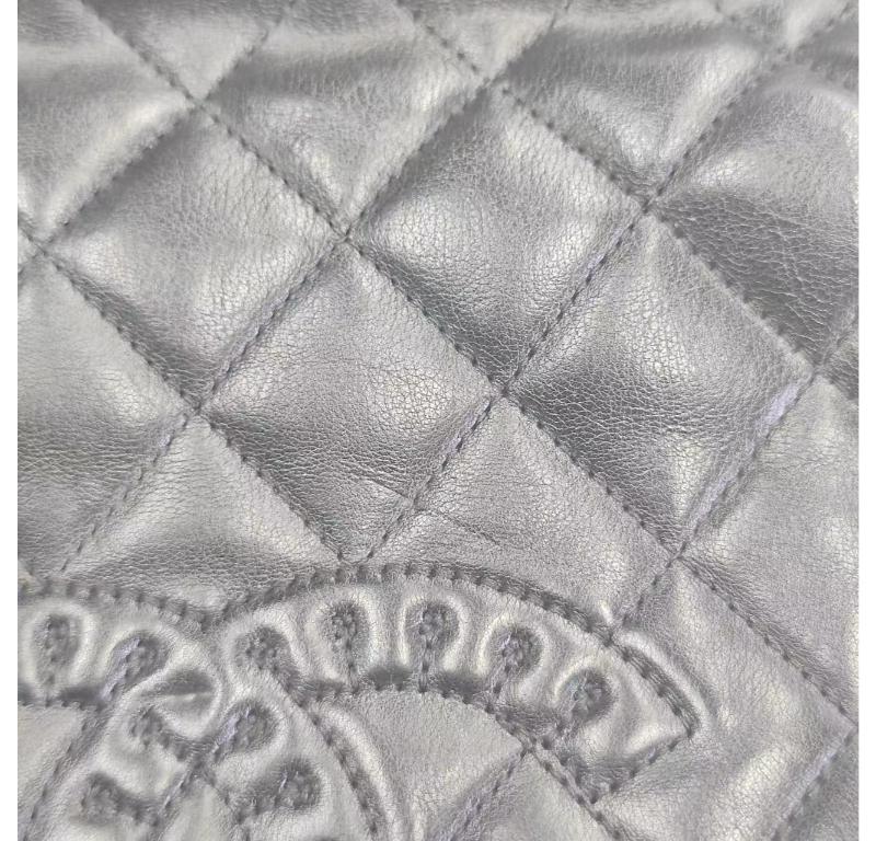 Chanel Istanbul Flap Bag 2011 Medium Leather and Knot Chain Redyed Black For Sale 10