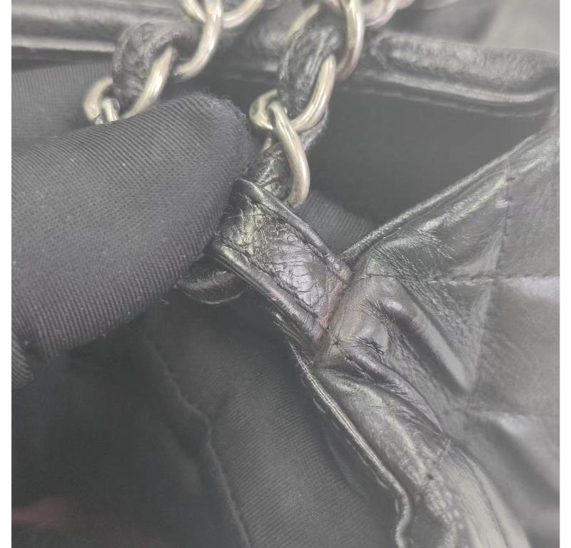 Chanel Istanbul Flap Bag 2011 Medium Leather and Knot Chain Redyed Black For Sale 13