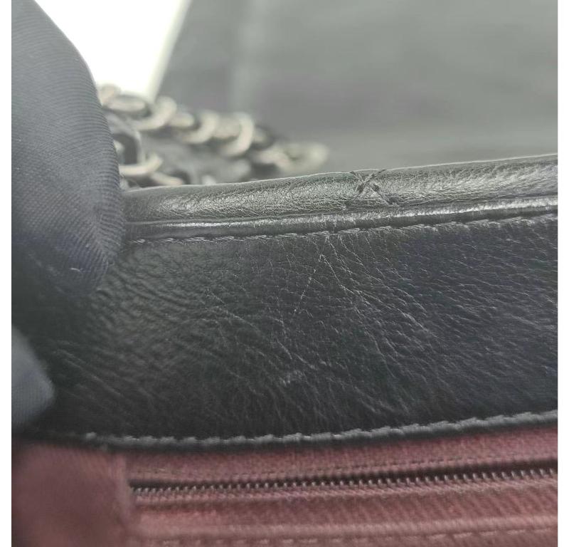 Chanel Istanbul Flap Bag 2011 Medium Leather and Knot Chain Redyed Black For Sale 14