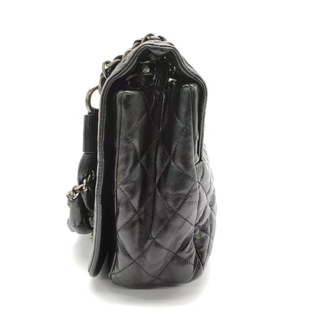 Chanel Istanbul Flap Bag 2011 Medium Leather and Knot Chain Redyed Black For Sale 1