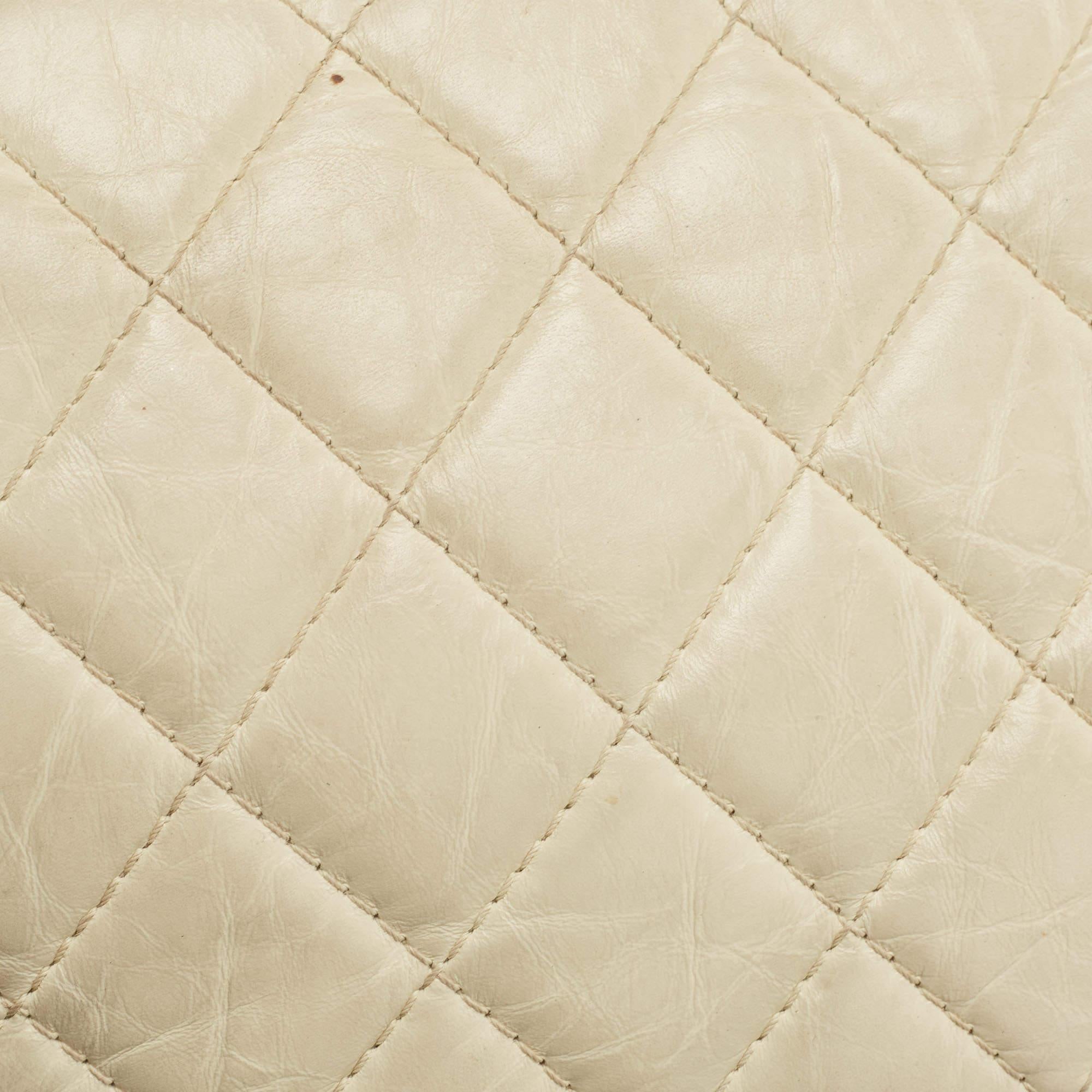 Chanel Ivory Aged Quilted Leather Reissue 2.55 Classic 227 Flap Bag 5