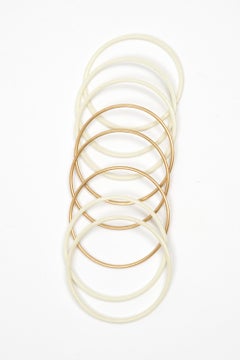 Chanel Elfenbein und Gold `tone Armreif-Set