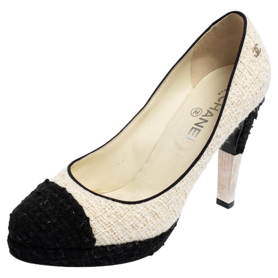 Chanel Black Satin And PVC Embellished Slingback Sandals Size 40 For Sale  at 1stDibs