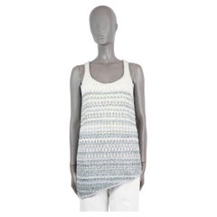 Camicia CHANEL in cashmere avorio e blu 2018 18S WATERFALL LUREX TUNIC 34 XS