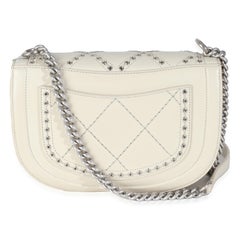Chanel Ivory Calfskin Coco Eyelets Small Flap Bag