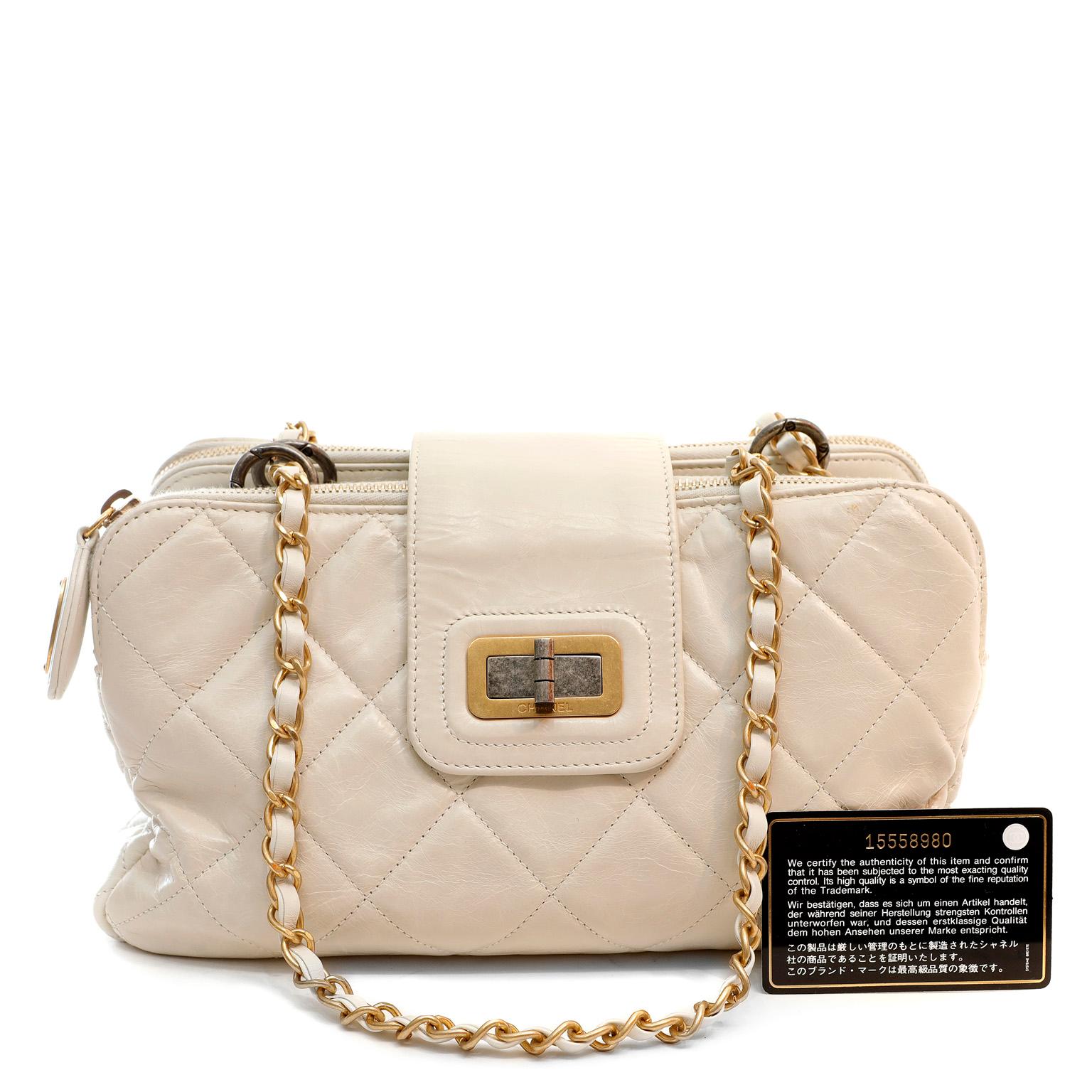 Chanel Ivory Calfskin Reissue Tote Bag 1