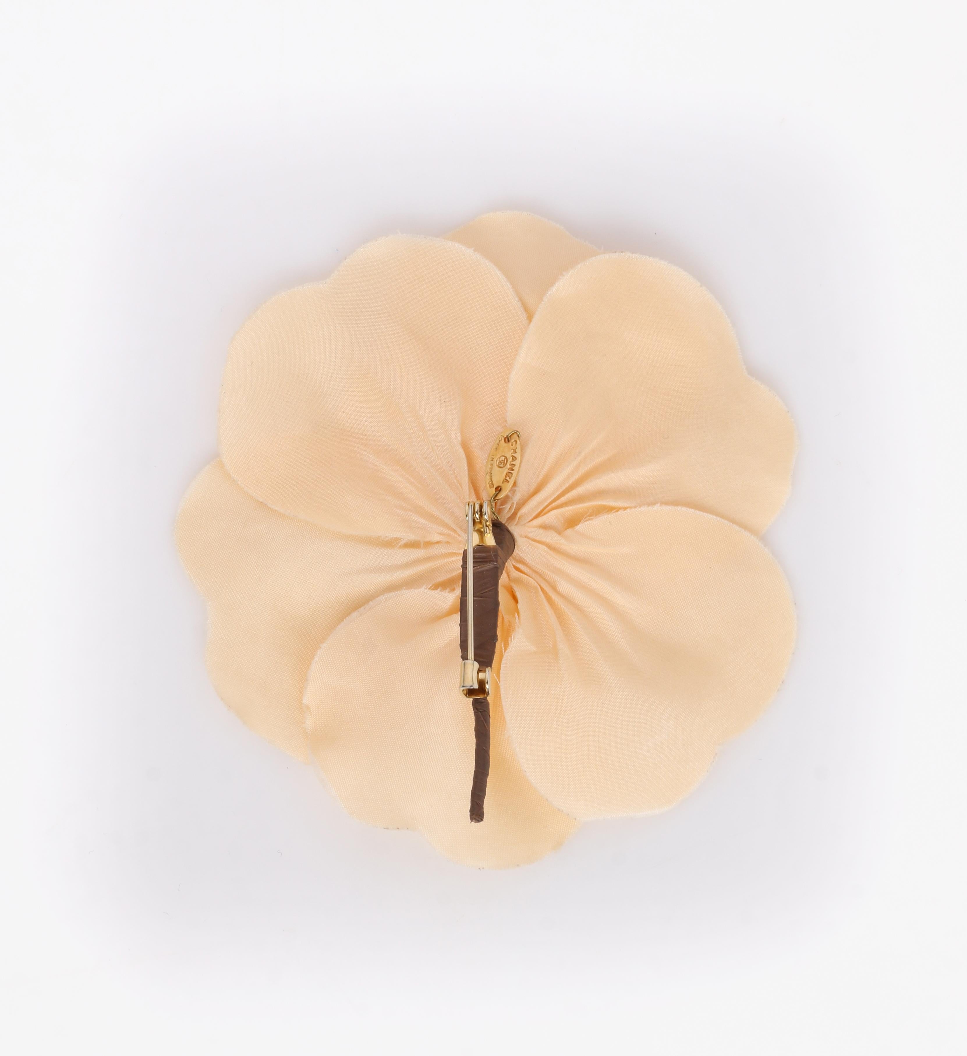 CHANEL Ivory Camellia Flower Brooch Pin + Box In Good Condition In Thiensville, WI