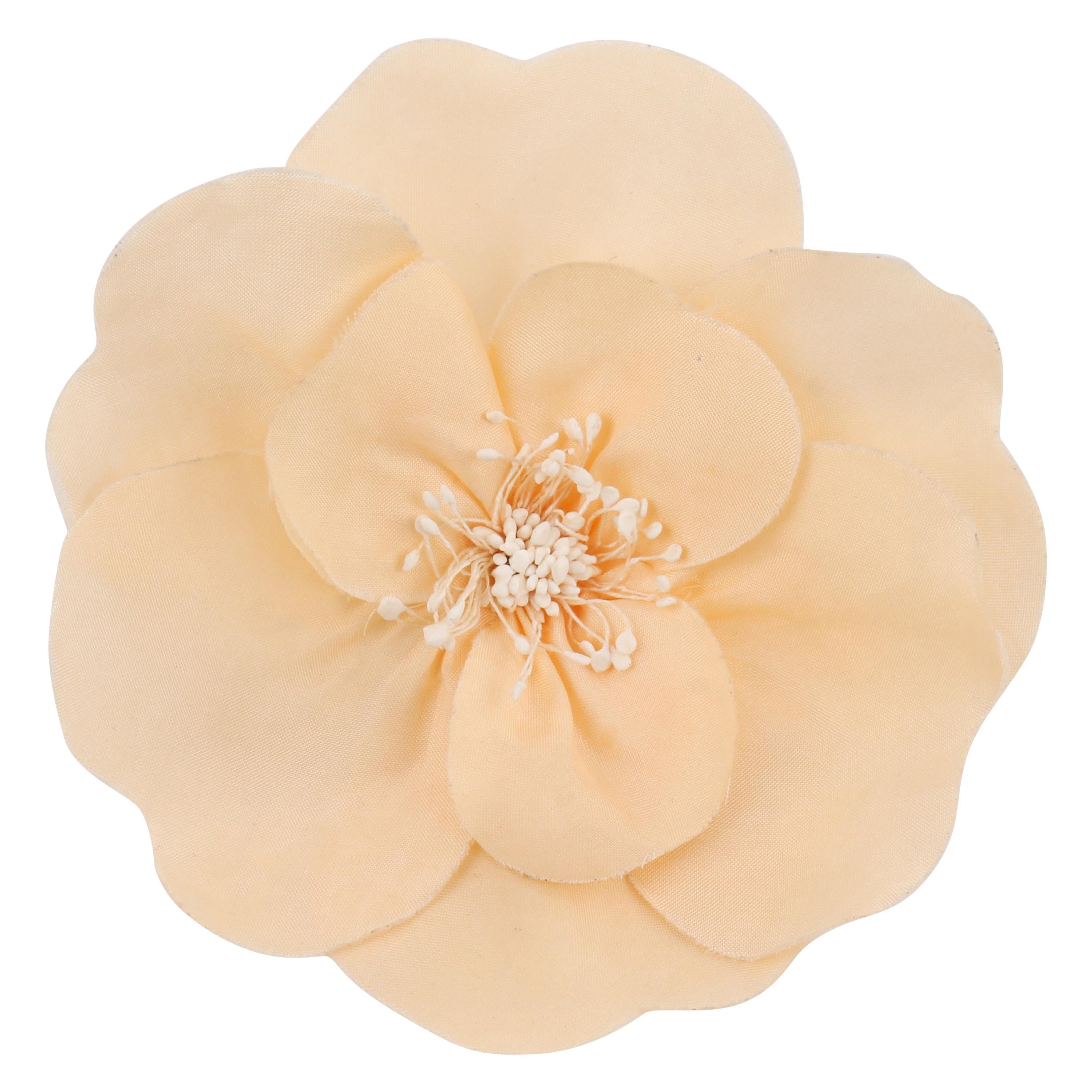 CHANEL Ivory Camellia Flower Brooch Pin + Box