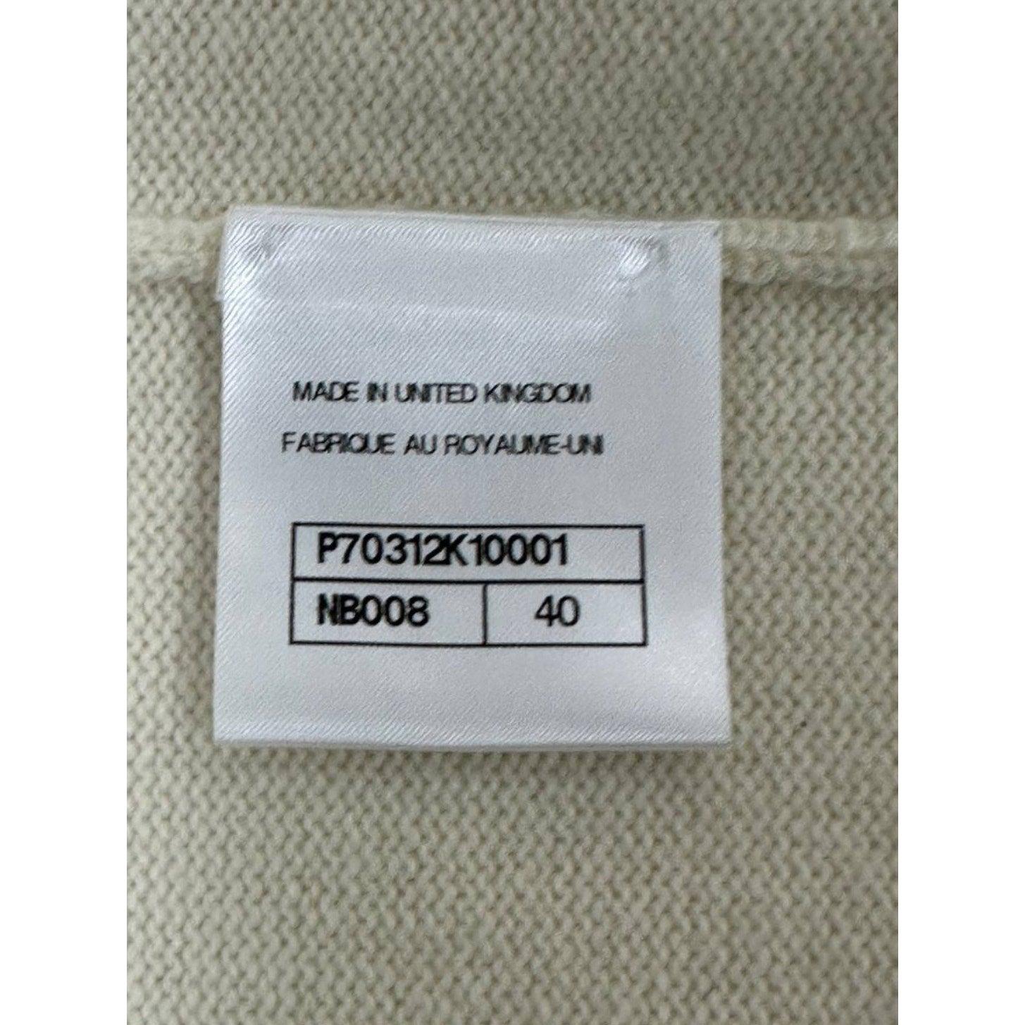 Chanel cachemire ivoire  Cardigan à bordures contrastées Sz 40 en vente 1