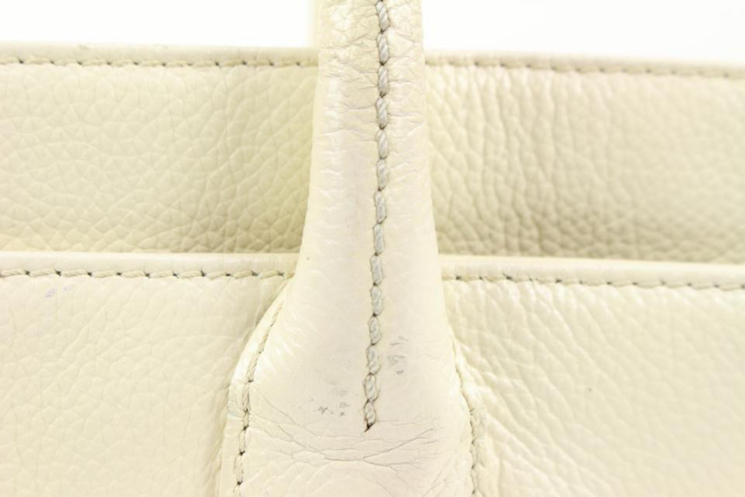 White Chanel Ivory Caviar Leather Cerf Tote 3cc1108 For Sale