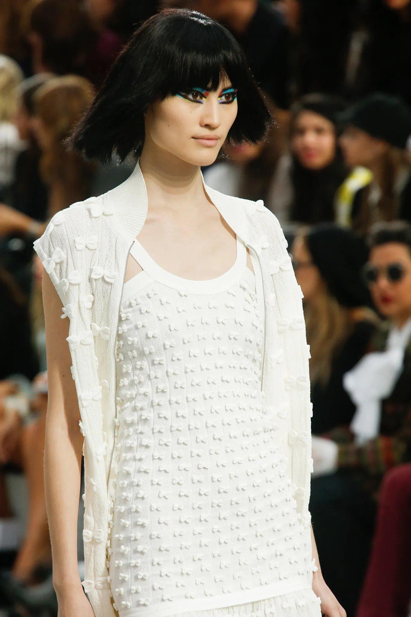 CHANEL ivory cotton 2014 14S BOW EMBELLISHED Maxi Dress 38 S 4