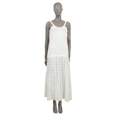 CHANEL ivory cotton 2014 14S BOW EMBELLISHED Maxi Dress 38 S