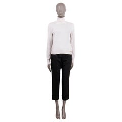 CHANEL ivory cotton & silk 2021 21C CAPRI Turtleneck Sweater 34 XXS