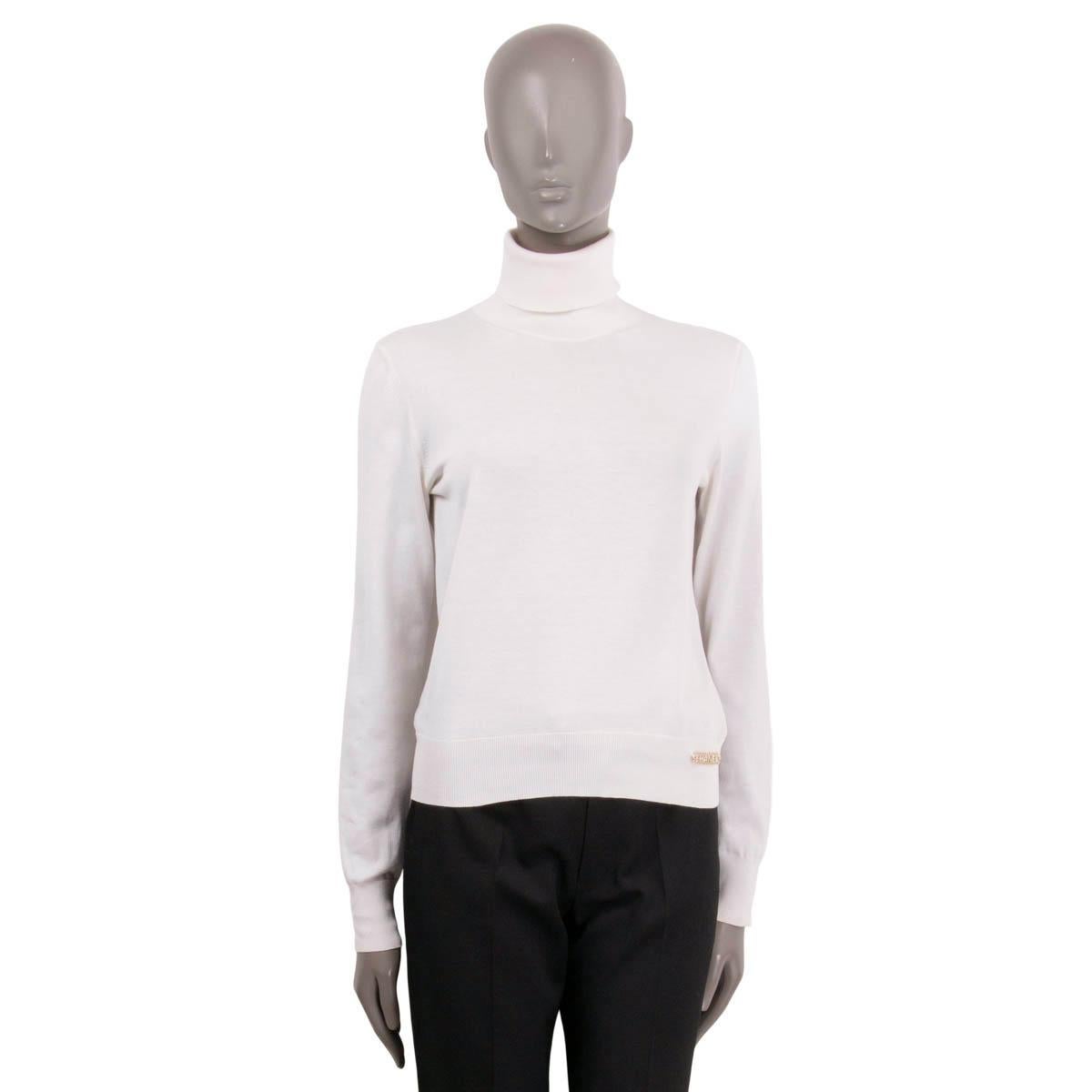 Women's CHANEL ivory cotton & silk 2021 21C CAPRI Turtleneck Sweater 34 XXS