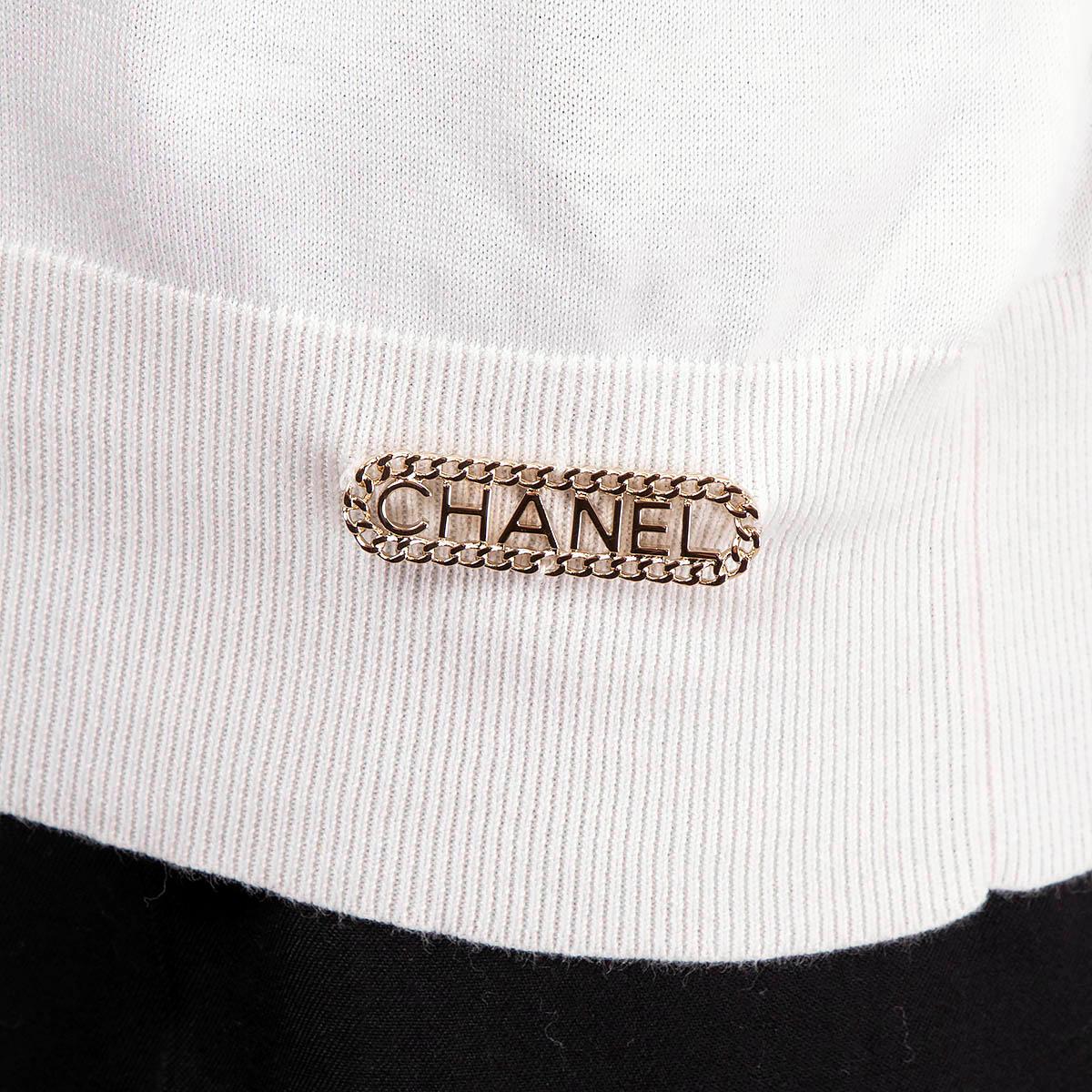 CHANEL ivory cotton & silk 2021 21C CAPRI Turtleneck Sweater 34 XXS 3